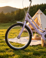 Vélo de ville à cadre basse pour enfants, plusieurs tailles, avec panier et porte-bagages arrière pour les trajets quotidiens, production personnalisable