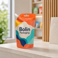 Sachet Doypack en plastique alimentaire robuste avec bec verseur, emballage personnalisé avec logo imprimé pour aliments liquides