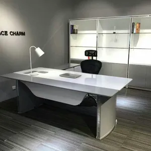 Mesa ergonómica moderna para ordenador de oficina, muebles de trabajo modernos en forma de l de MDF, de alta calidad, venta al por mayor de fábrica