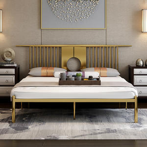 New Design Cheap High Quality Home Furniture Bedroom Single and Double Hotel Metal <strong>Bed</strong> for Sale - Product Image 2