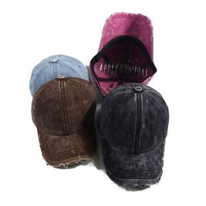 Gorra de Béisbol Vintage Lavada, Desgastada, Lisa, de 6 Paneles, Estilo Denim, 100% Algodón, Gorra Deportiva - Product Image 2