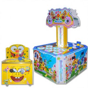 Machine de jeu Whack-a-Mole Bob l'éponge, petit château ludique pour aire de jeux pour enfants, à monnayeur, avec boîte en bois et billes de verre - Product Image 3