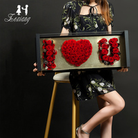 Acrylique sincère souhaits fleur boîte-cadeau rectangulaire boîte à fleurs fleur matériaux d'emballage fleuriste fournitures