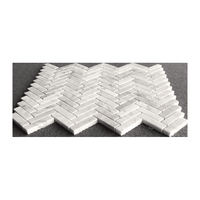 Carrelage en mosaïque de marbre blanc 400x375mm, épaisseur 8mm, motif chevron moderne, pour salle de bain de luxe, hôtel, contour de baignoire, parquet design