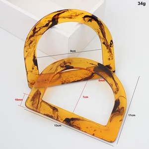 Nolvo World 13x11cm 4 colori manico in resina borsa a forma di D borsa tote bag maniglia manici <span class=keywords><strong>moda</strong></span> accessori - Product Image 3