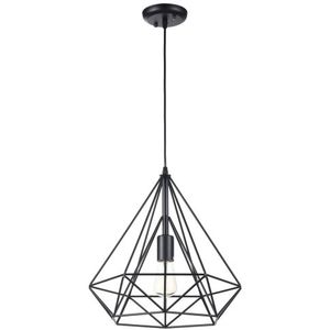 Lampada a gabbia nera 380mm, 1xE27, design decorativo, ideale per illuminare spazi moderni e creare atmosfere accoglienti. - Product Image 1