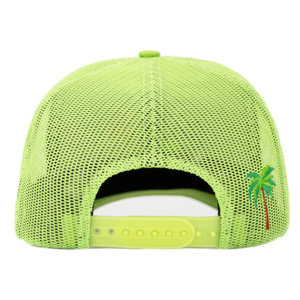 TCAP China <b>Hat</b> Customized Cotton <b>Flat</b> Embroidery High Profile 5 Panel Mesh Trucker Cap - Product Image 3