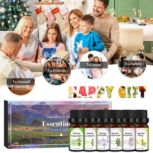 Set de Aceites Esenciales Personalizable, 6 Botellas, Aromas Florales: Lavanda, Menta, Geranio, Cedro, para Difusores y Sueño - Product Image 6