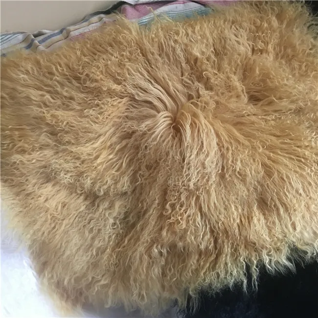Mongolian lamb fur blanketsgoat rugs carpet for home textile
