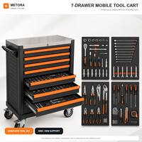Chariot à outils roulant robuste et durable, 471 pièces, 7 tiroirs, chariot de réparation automobile en métal, coffre à outils d'atelier personnalisable