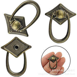 <b>Antique</b> Bronze Ring Drawer Pull 30mm Zinc Alloy Single Hole Traditional Cabinet Handle - Product Image 1