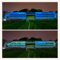 Proyección de pared de paisaje al aire libre Proyector láser de holograma de visualización interactiva multidistancia en edificios
