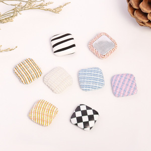 กระดุมผ้าถักทรงสี่เหลี่ยม 17 มม. แบบแบน สำหรับงาน DIY เครื่องประดับตกแต่งเสื้อผ้าและผม - Product Image 1