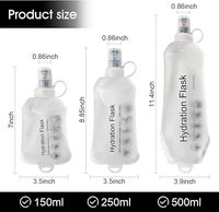 Bouteille d'eau pliable personnalisée, mini, 5 oz, 150 ml, TPU, souple, pour la course à pied, la randonnée