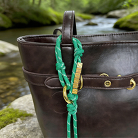 Breloque de sac en corde personnalisée 2026, pendentif de sac à main, chaînes en corde avec breloque en acier inoxydable, initiales, accessoires de sac en paracorde faits à la main