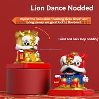 Figurine de lion chinois dansant de 3,5 pouces en ABS, alimentée à l'énergie solaire, statue de lion porte-bonheur, ornement Feng Shui, cadeau d'entreprise pour le Nouvel An