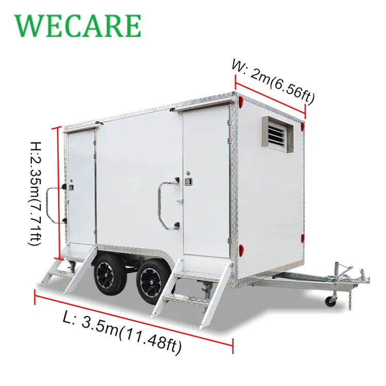 WECARE mobile tragbare Toilette außendusche Toilettenauflieger und Duschraum