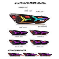 Camry 8th RGB 2018-2023 Voiture LED Feu Arrière Auto Brouillard DRL Frein Clignotant Lampe Plug and Play Automobile Accessoires pour Toyota