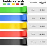 LEECORK Juego de 5 Bandas de Resistencia de Látex Profesionales de Alta Resistencia para Pilates, Fisioterapia y Yoga - Ecológicas