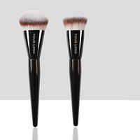 Alat Kosmetik Profesional Berkualitas Tinggi Kuas Makeup Bedak Serat Lembut Rambut Halus Elegan Hitam Kuas Bedak Foundation Profesional Tunggal