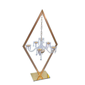 Candelabros Altos de Metal Dorado y Plateado con Diamantes, Portavelas Acrílicos, Decoración para Bodas, Centros de Mesa, Soportes para <span class=keywords><strong>Flores</strong></span>, Jarrones - Product Image 2