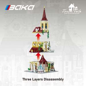 BAKA 33203 Serie Arquitectónica Monasterio de la Roca 2960 Piezas Bloques de Construcción Modelo Técnico Juguete Educativo Regalo Festivo - Product Image 4