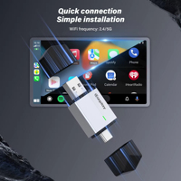 Adaptador Inalámbrico para Coche Carplay Android Auto, Mini Adaptador Ai Box 2 en 1, Conexión Plug and Play