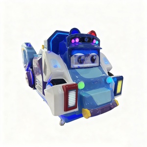 Manège d'arcade pour enfants en métal sur le thème de la voiture de police de dessin animé, avec éclairage LED, à monnayeur, jeu d'amusement pour aire de jeux intérieure - Product Image 3