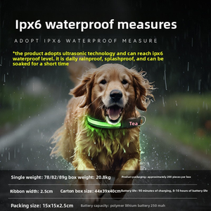 Collier lumineux pour chien de grande taille, USB, en <span class=keywords><strong>maille</strong></span>, collier lumineux pour animaux de compagnie, bande réfléchissante en <span class=keywords><strong>maille</strong></span> de nylon, motif à carreaux, style anglais, ouverture de moule - Product Image 6