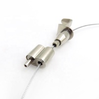Pince de suspension pour câble de plafond en acier sur mesure, kit de suspension nickelé avec crochet, clip de verrouillage de câble, pince de serrage