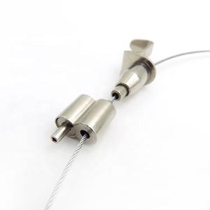 Prendedor de cabo de suspensão de teto com cabo de aço personalizado por atacado, kit de suspensão banhado a níquel com gancho, clipe de travamento de fio, braçadeira - Product Image 3