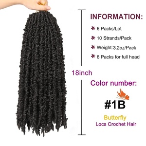 <strong>Butterfly</strong> Locs Crochet Hair Extensions <strong>Long</strong> Distressed Soft Faux <strong>Braids</strong> for Black Women Single Weft Dyed Chemical Processing - Product Image 5