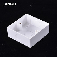 LANGLI Boîtier d'interrupteur de jonction extérieur de type 86 carré 3x3 épais PVC Prise électrique murale en plastique Conduits et raccords