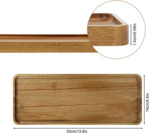 Grand <span class=keywords><strong>plateau</strong></span> <span class=keywords><strong>de</strong></span> service rectangulaire en bois poli <span class=keywords><strong>de</strong></span> qualité commerciale pour fromage, charcuterie, gâteau, sandwich, collation, légumes et apéritifs - Product Image 2