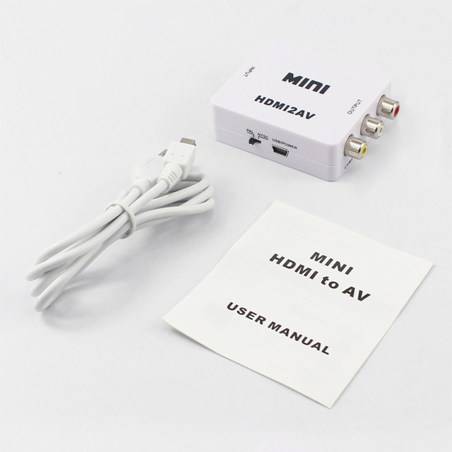 YUNZUO 1080P 60Hz Mini hdmi to Av Converter Adapter Hdmi2av hdmi Input to Av Video Audio Converter