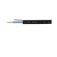 Cable de Fibra Óptica Monomodo Plano Tonable G652D FTTH de 2, 6 y 12 Hilos con Membra de Refuerzo FRP