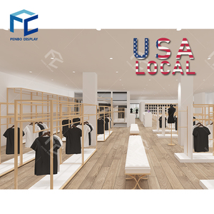 Wholesale Clothes <b>Shop</b> Display Furniture Metal T Shirt Clothing Display Rack and Shelf Modern Tailor <b>Shop</b> for Display Garment - Product Image 4