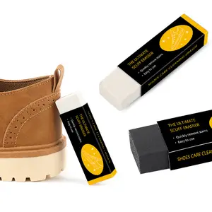 Melenlt Schuhreiniger-Kit Boot-Pflegewerkzeug mit Matte-Lederstoff-Reinigungsgummi für Taschenanwendung