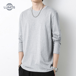 T-shirt à manches longues pour <span class=keywords><strong>homme</strong></span>, blanc basique, 100% polyester |   Sous-vêtement décontracté et haut culturel polyvalent personnalisable - Product Image 1