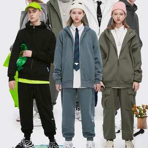 Venta al por mayor para hombre 350gsm algodón liso Zip up Hoodie logotipo personalizado de gran tamaño en blanco de peso pesado Zip up Hoodies - Product Image 1