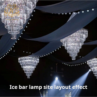 Accessoires de mariage lustre en cristal multicouche avec bande de glace pendentif en acrylique décoration coréenne de plafond de scène de salle de mariage