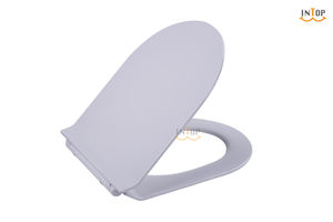 Diseño moderno en forma de D delgada con borde trasero cromado Uf asiento de inodoro ASIENTO DE <span class=keywords><strong>WC</strong></span> decorativo - Product Image 4