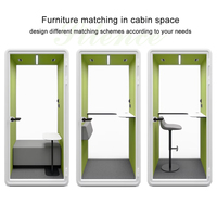 Cabine de bureau acoustique insonorisée, mini-borne de téléphonie modulaire, espace de travail privé pour environnements de bureau ouverts et animés