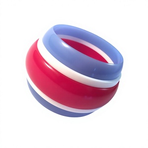 Nouveau Bracelet Jonc Artistique en Résine Vintage, Meilleur Design, Forme Irrégulière Sculptée, Bleu Crème, Bijou Tendance pour Femme, Idéal Soirée - Product Image 2