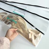 Sacs en plastique longs à la mode pour accessoire d'extension de cheveux avec Logo personnalisé, emballage givré pochette de luxe à fermeture éclair pour perruque