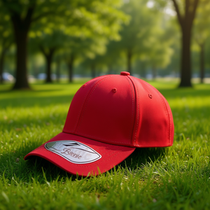 หมวกเบสบอล Bonnie แบบ 6 แผง ปรับขนาดได้ สำหรับทุกเพศ สีแดงล้วน ผ้าทวิลล์ โพลีเอสเตอร์ 100% หมวกลำลองสำหรับผู้ใหญ่ - Product Image 2