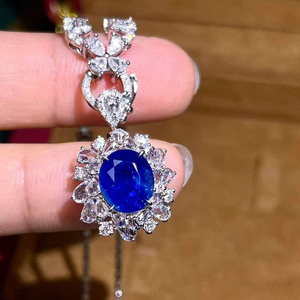 3.5Ct Natural Unheated Cornflower <b>Blue</b> Sapphire Ring 18K <b>Gold</b> Inlaid 46Pcs High‑Grade Diamonds Luxury Halo Women Gemstone Ring - Product Image 4