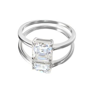 แหวนหมั้นทรงคลาสสิกประดับเพชรโมอิสซาไนต์ทรงแอสเชอร์ 1.5 กะรัต ระดับความสะอาด VVS ได้รับการรับรองจาก GRA ชุบโรเดียม เงินแท้ 925 สำหรับผู้หญิง - Product Image 1