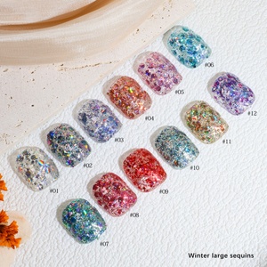Vernis à ongles gel pailleté 12 couleurs, effet scintillant, pour manucure, nail art, DIY, salon - Product Image 6
