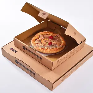 Etiqueta privada personalizada 7/8/9/10/11/12 pulgadas caja de pizza desechable para llevar cajas de embalaje de pizza de papel corrugado personalizado